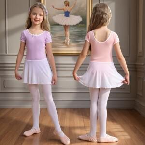 어린이 발레 드레스 소녀 레오타드  무호환용복 댄스 스커트 체조 반팔 발레리나호환용