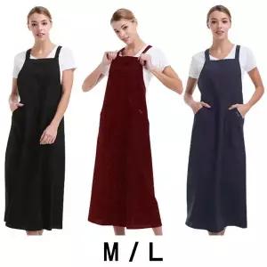 요들 핑클 롱 반달 앞치마 미용 미용실 가운 유니폼 블랙(PK459) 와인(PK363) 네이비(PK360)