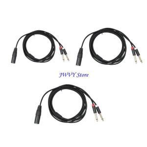 573a 3 핀 수컷 1/4 인치 y 스플리터 분배 케이블 3pin ~ 2x6.35mm 모노 TS 음악 어댑터