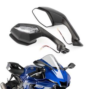 [호환품]YZF R1 R6 블랙 L & R 바이크 오토바이 백미러 (방향 지시등 포함) YAMAHA YZF-R1 -