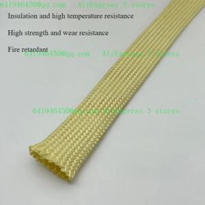 절연 슬리브 아라미드 섬유 브레이드 네트워크 관리 전선 보호 호스 고온 저항 길이 10m 4-25mm