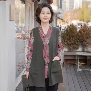 [마담4060]엄마옷 마담4060 블라우스 엄마조끼 조끼세트-RMSET2502001-