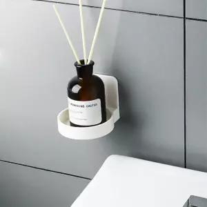 붙이는 원형 소품 받침대 디퓨저 방향제 걸이 벽걸이 벽 부착 향수 손세정제 욕실 양치컵 수납 트레이 홀더