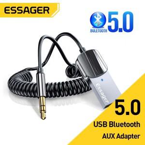 Essager-블루투스 호환 자동차 오디오 케이블 송신기 무선 수신기 AUX 3.5mm 잭 어댑터 스피커