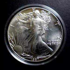 미국 1987년 아메리칸 워킹 이글 파인 실버 달러 1온스 은화 기념주화