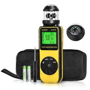 AIOMEST 휴대용 풍력 풍속계 방향성 디지털 측정기 93MPH 공기 유속 야외 사냥용 드론 서핑 HVAC용 AI 881M