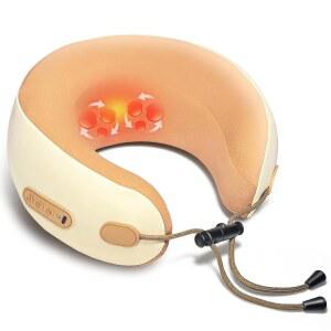 난방 기능이 있는 인쿡 넥 마사지 베개 휴대용 온열 반죽 쿠션 무선 시아츠 마사지기 목 가정 비행기 자동