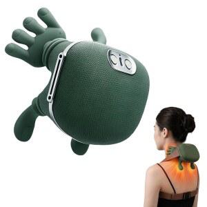 콘스트리트 온열 넥 마사지기 휴대용 시아츠 앤 백 사람 손 모양 디자인 딥 마사지 전기 그린