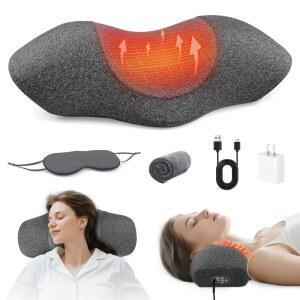 열과 진동이 있는 키렐 충전식 목 마사지기 심부 조직 어깨 및 머리 를 위한 인체공학적 마사지 베개 경추