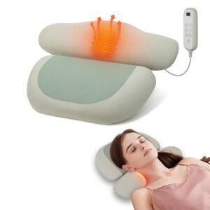 열이 있는 목 마사지기 공기 압축 기능이 무선 충전식 견인 마사지 베개 3가지 모드의 스트레칭 디지털