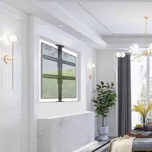 KCGCIHMS TV 월 마운트 텔레스코픽 브래킷 조절 가능한 32-75인치 바닥 스탠드 파티션 벽 회전 랙 접이식