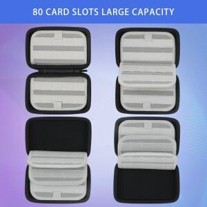 닌텐도 호환 스위치용 호환 80 게임 케이스 [하드 쉘] 휴대용 호환 카드 슬롯 홀더