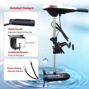 레저 낚시 45LBS 해양용 12V 전기 외부 트롤링 모터 보트 카약 내구성 있는 낚시용 인플레이터블 딩기 래프