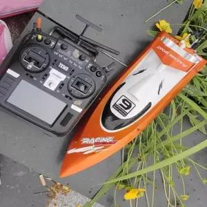 생활 수집품 RC 레이싱 보트 조정 모델 원격 조종 장난감 2.4GHz 4채널 30KM/H 고속 스피드보트 어린이 선