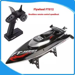 생활 수집품 플라이휠 Ft012 원격 제어 고속 Rc 스피드 보트 브러시리스 조정 가능한 속도 물 여름 장난감