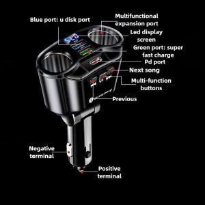 자동차 차량용 호환 운전자 블루투스 FM 송신기 전압 디스플레이가 포함 120W 듀얼 USB 차량용 호환 충전