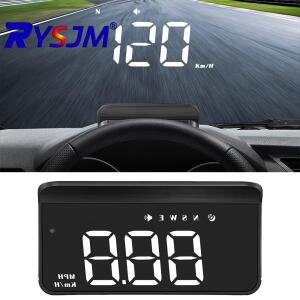 M1-화이트 자동차 차량용 호환 헤드업 디스플레이 디지털 GPS 속도계 나침반 앞유리 프로젝터 게이지 MPH K