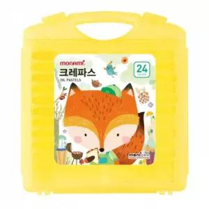 모나미 모니주 가방파스 크레파스 24색 중성 새학기 준비물 이름표 견출지 세트