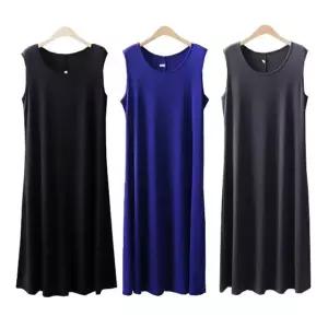 나시 라운드 민소매 원피스 빅사이즈 5295 롱 쿨감