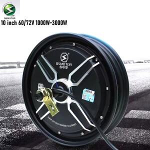 QS 브러시리스 디스크 브레이크, 드럼 허브 모터, 전기 스쿠터 개조용 고출력 내구성, 뒷바퀴, 10 인치, 60