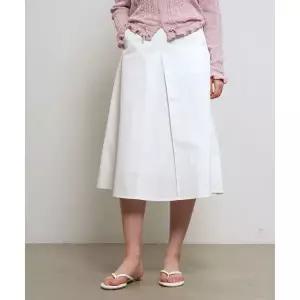 GENERALIDEA 스플릿 에이라인 미디 스커트 [WHITE] / GF1LSK506 103778