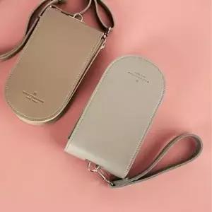 미니 크로스백 덮개형 카드 지갑 가방 그레이