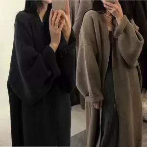 여자 아우터 루즈핏 스타일 겨울 코트 가디건 오픈