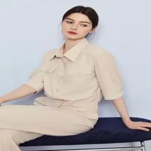 [더아이잗]플랩 장식 블루종 블라우스 IP6AOBL421_CC