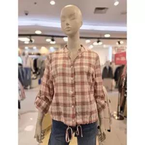 [무자크][무자크]차이나체크롤업매블라우스MQ3WBL02 세이브존03 차이나체크롤