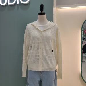 후드메쉬가디건 S262BKT553/아이보리,네이비_YS