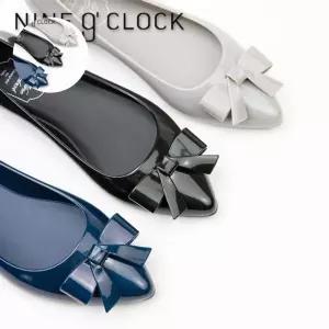 단화 나인어클락 큐트리본 젤리슈즈 여성 데일리 플랫