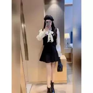 스커트 투피스 여자쉬폰스커트 톱 플리츠 ible1