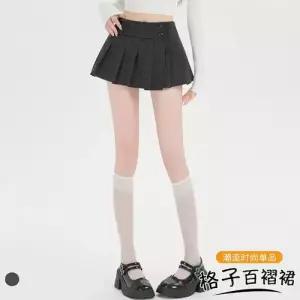 치마 봄 플리츠 여자쉬폰스커트 체크 슬림핏 ible1