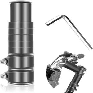 자전거 스템 라이저 조절 가능 핸들바 익스텐더 1-1/8인치 대부분의 로드 바이크 MTB BMX 사이클링(블랙)을