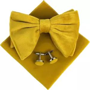 남성 프리타이 오버사이즈 보타이 턱시도 벨벳 커프링크 핸키 콤보 세트