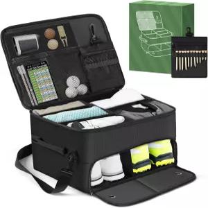 신발장 및 칸막이가 있는 자동차 SUV용 골프 트렁크 정리함 볼 티 액세서리용 2겹 보관 가방 남성 아빠