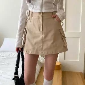 [하프클럽/]여자 면원단 건빵 백밴딩 주머니 쁘띠 스커트