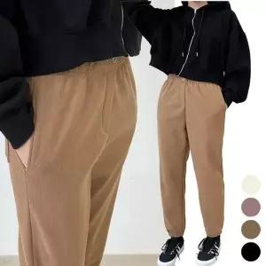 여성 겨울 조거팬츠 기모 안감 골덴바지 고무줄 밴딩 (HSJ-WD6D636)