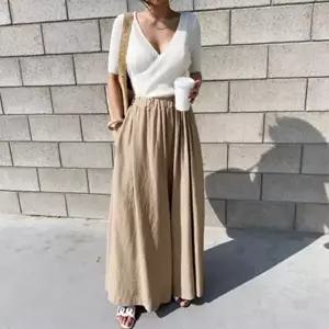 여름 예쁜 와이드바지 쿨 치마바지 여성슬랙스 홈웨어 (HSJ-WF25EF1)