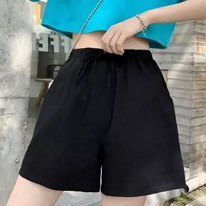 데일리 팬츠 반바지 밴딩 얇은 3부 여름 여성 반바지 (HSJ-WFKBXKS)