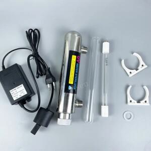 12W 스테인레스 스틸 UV 물 기 자외선 튜브 램프 직접 음료 소독 필터 수족관 탱크 정수기