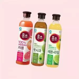 청정원 홍초 새콤달콤 900ml 3개세트(자몽+풋사과+레몬 라임) 4641155