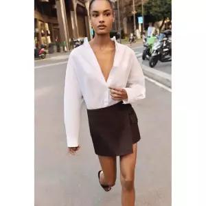 ZARA 카고 스커트 팬츠 - 브라운