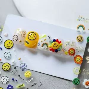 [셀러에이드]5D 스마일 얼굴 네일 장식 캐릭터 엠보싱 스티커