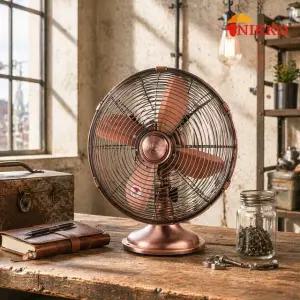 니코 엔틱 선풍기 빈티지 메탈 황동 탁상형 카페 인테리어 NKF-1213B /NSM