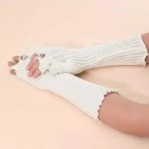 작업장갑 핸드워머 롱 장갑 찢어진 니트 암워머 방한토시 팔토시