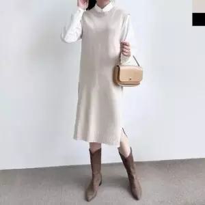 [SBD] 롱니트 군살 원피스 가려주는 미운 30대데일리룩