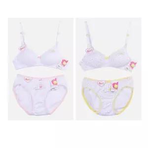 귀여운 도트 패턴 주니어 3단계 A컵 브라팬티세트학생 아동 런닝 베이직 여아