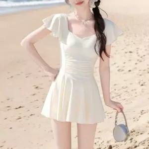 셔링 하트넥 원피스 수영복예쁜여자 치마 야외 비치 예쁜