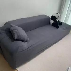 LUCK 모양 딥그레이 격자 커버 천갈이 쇼파 리폼 3인용